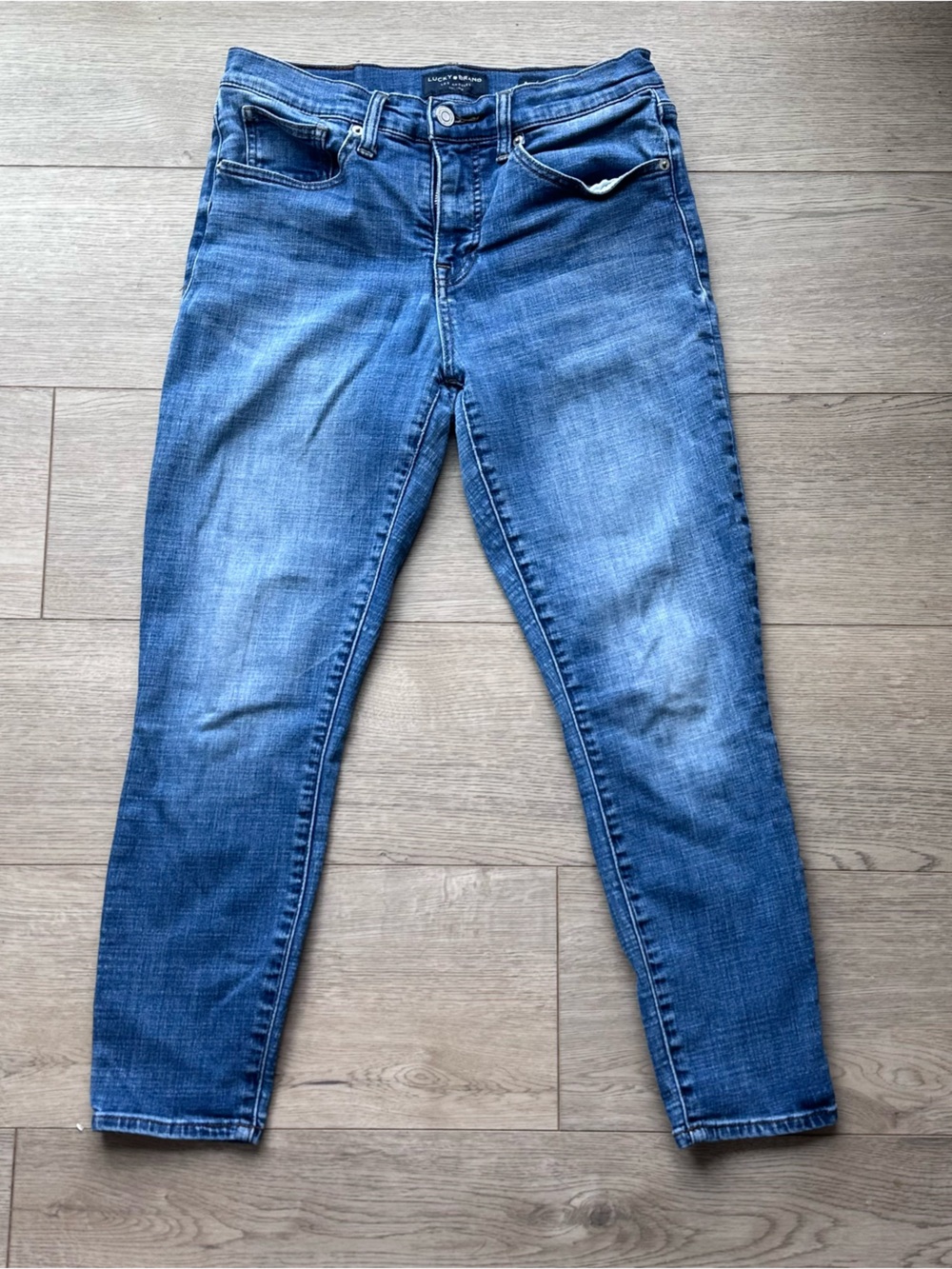 Lucky Brand Ava Mid Rise Crop Jeans Women’s 8/29 Skinny Blue Stretch Denim